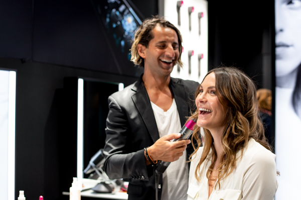 Joey Scandizzo - Dyson Styling Ambassador photographed styling new mum Laura Byrne at the Dyson Beauty Lab in the QVB on Wednesday July 10 2019. (IMAGE / MONIQUE HARMER)